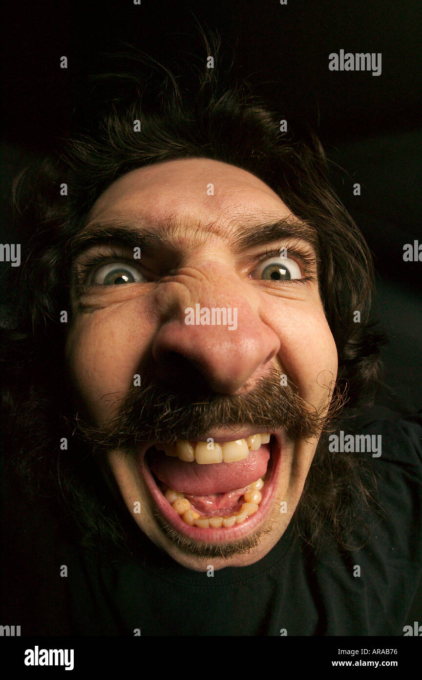 crazy looking man Stock Photo Alamy
