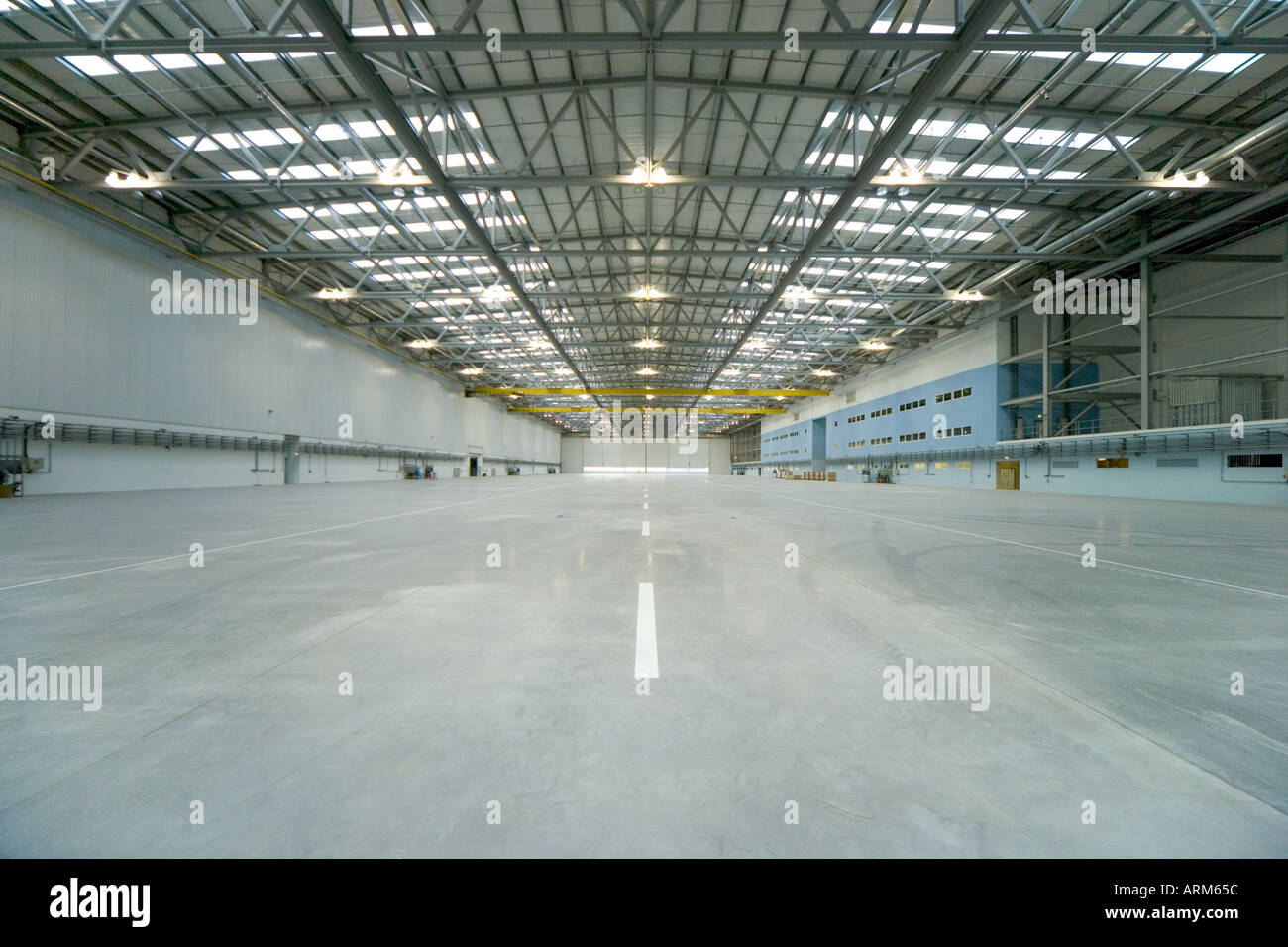 Large empty aircraft hangar Stock Photo Alamy