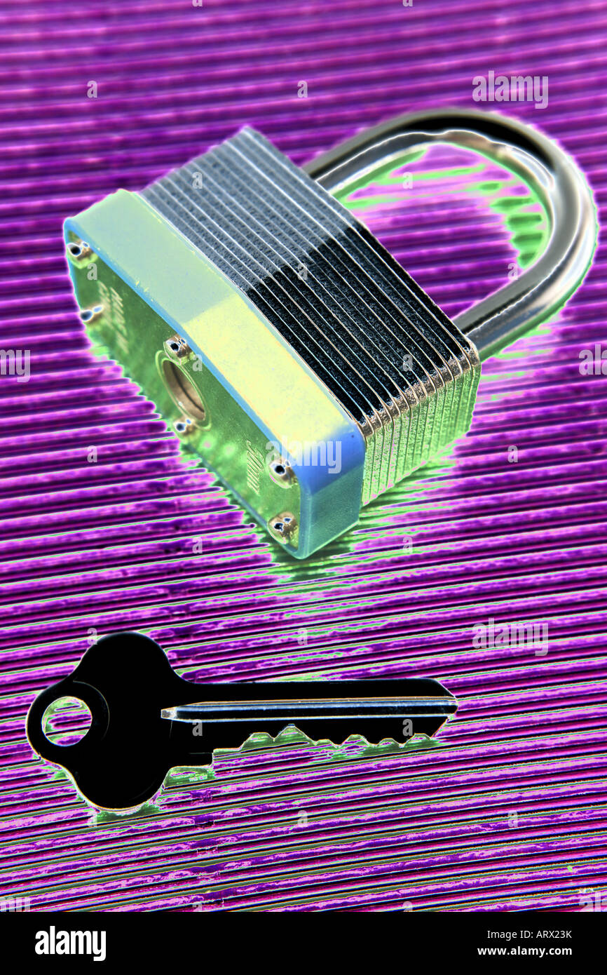 Padlock and key Stock Photo Alamy