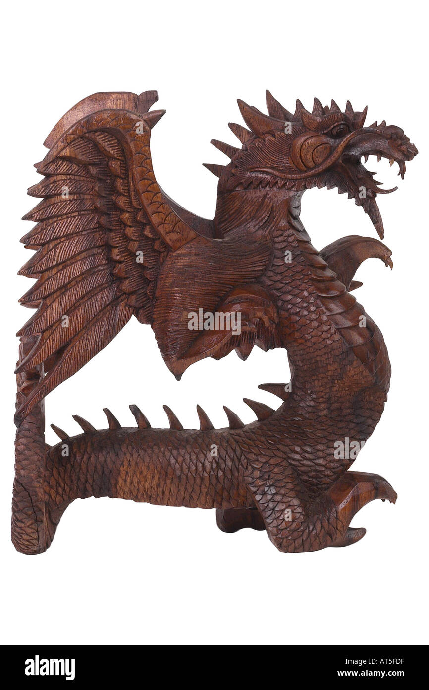 Carved wooden chinese dragon statue Cut Out Stock Images & Pictures Alamy
