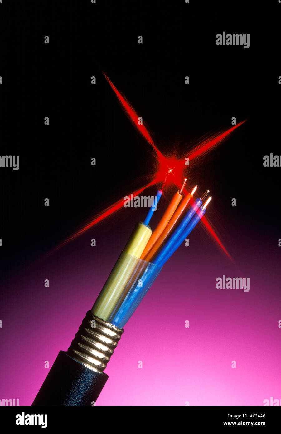 Fiber Optic & Copper Wire Cable Stock Photo Alamy
