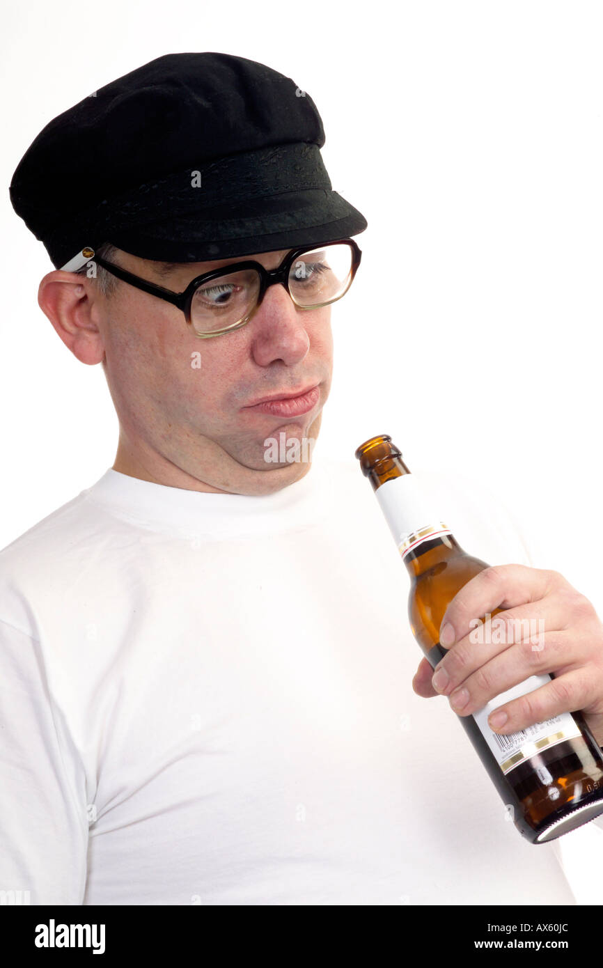 Man holding beer bottle Stock Photo Alamy
