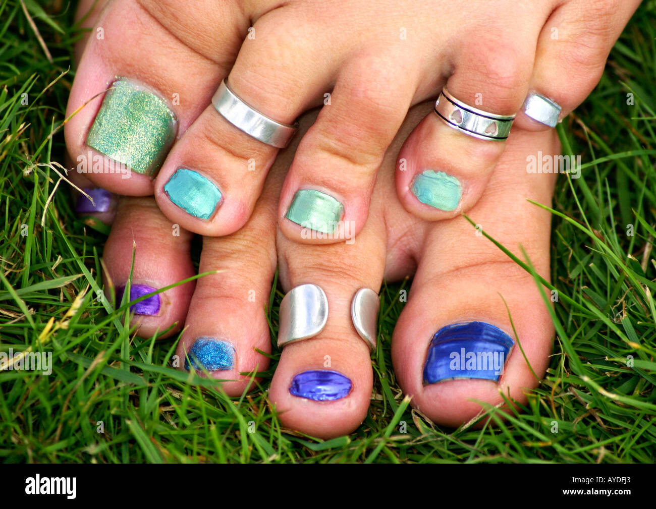 Toenail painted blue hires stock photography and images Alamy