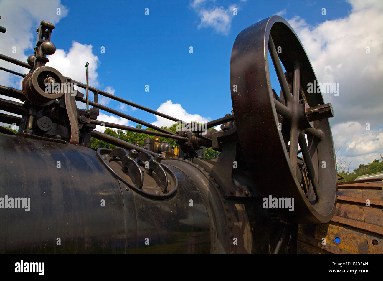 Steam Engine Flywheel Stock Photo Alamy