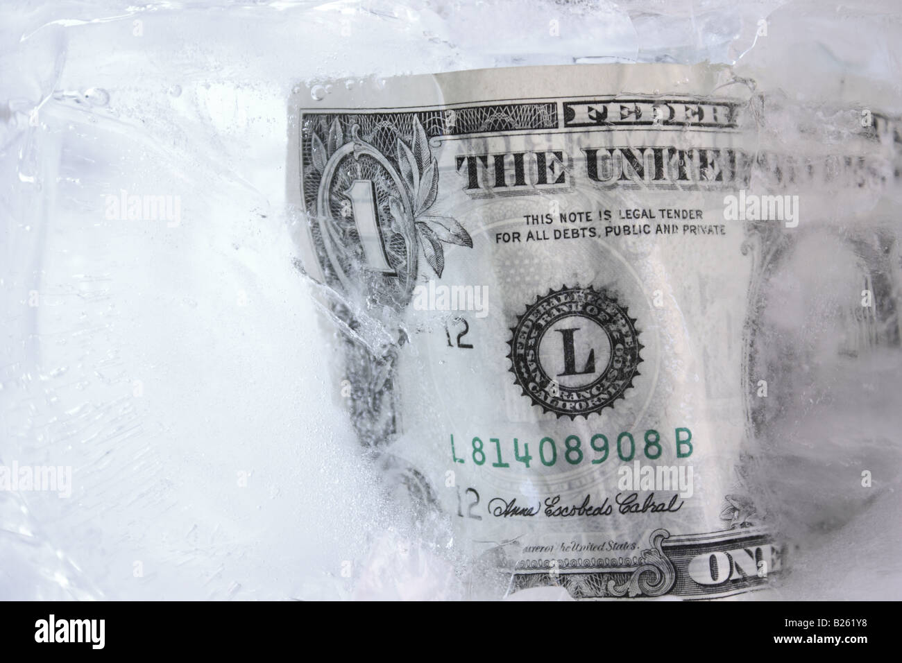 Frozen dollar Stock Photo Alamy