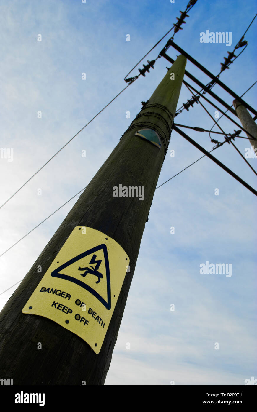 Overhead power cables Stock Photo Alamy