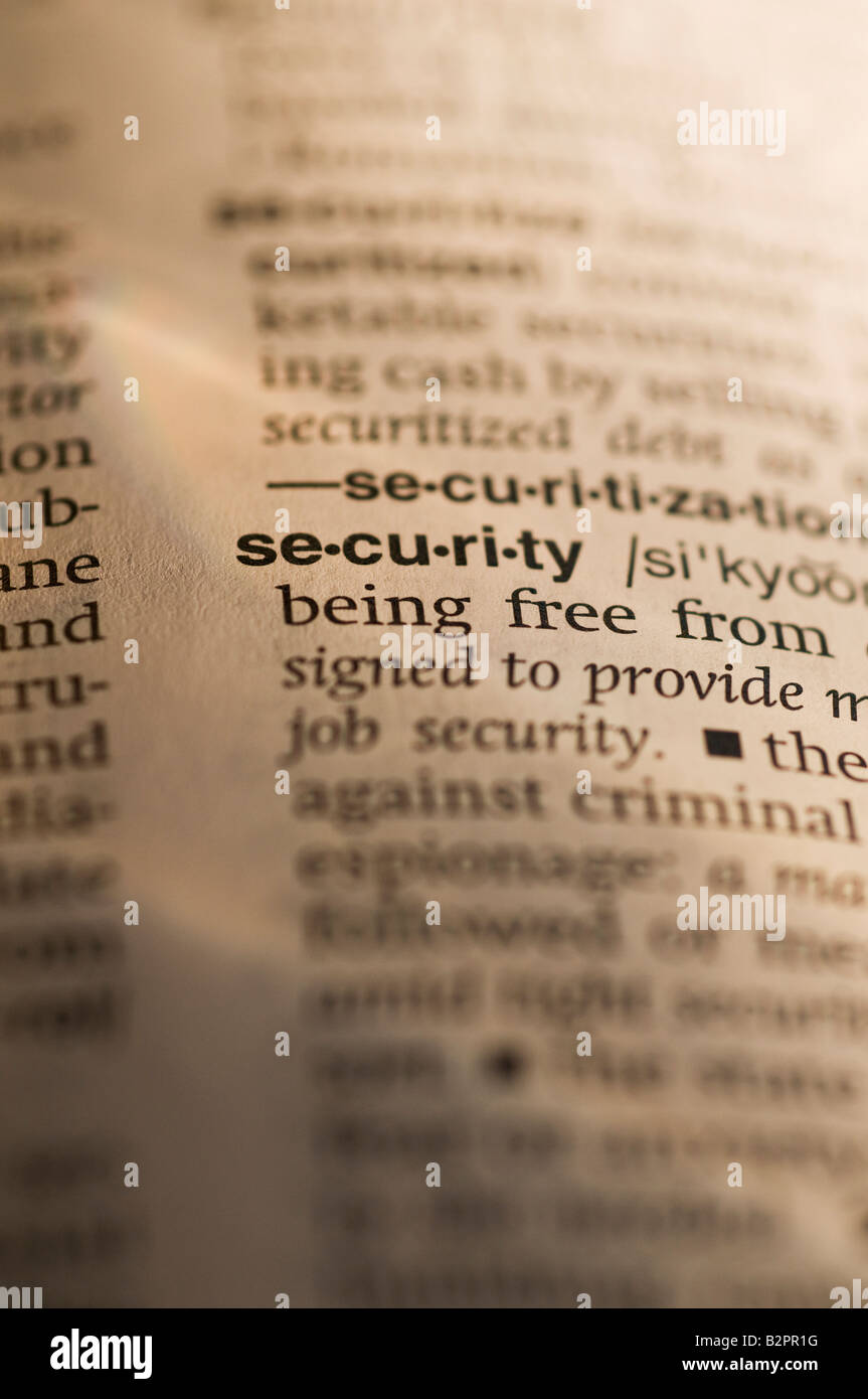 Security in dictionary Stock Photo Alamy