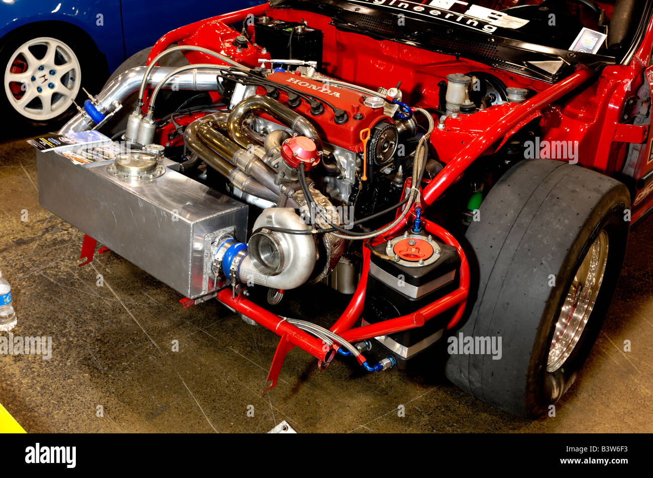 Custom car engine Stock Photo Alamy