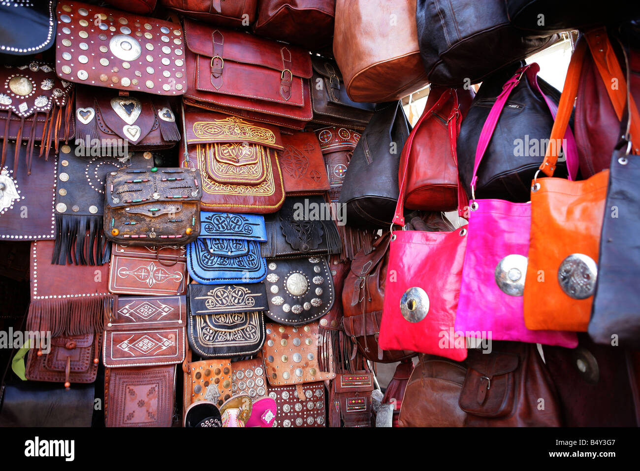 Leather Bags Marrakech Stock Photos & Leather Bags Marrakech Stock