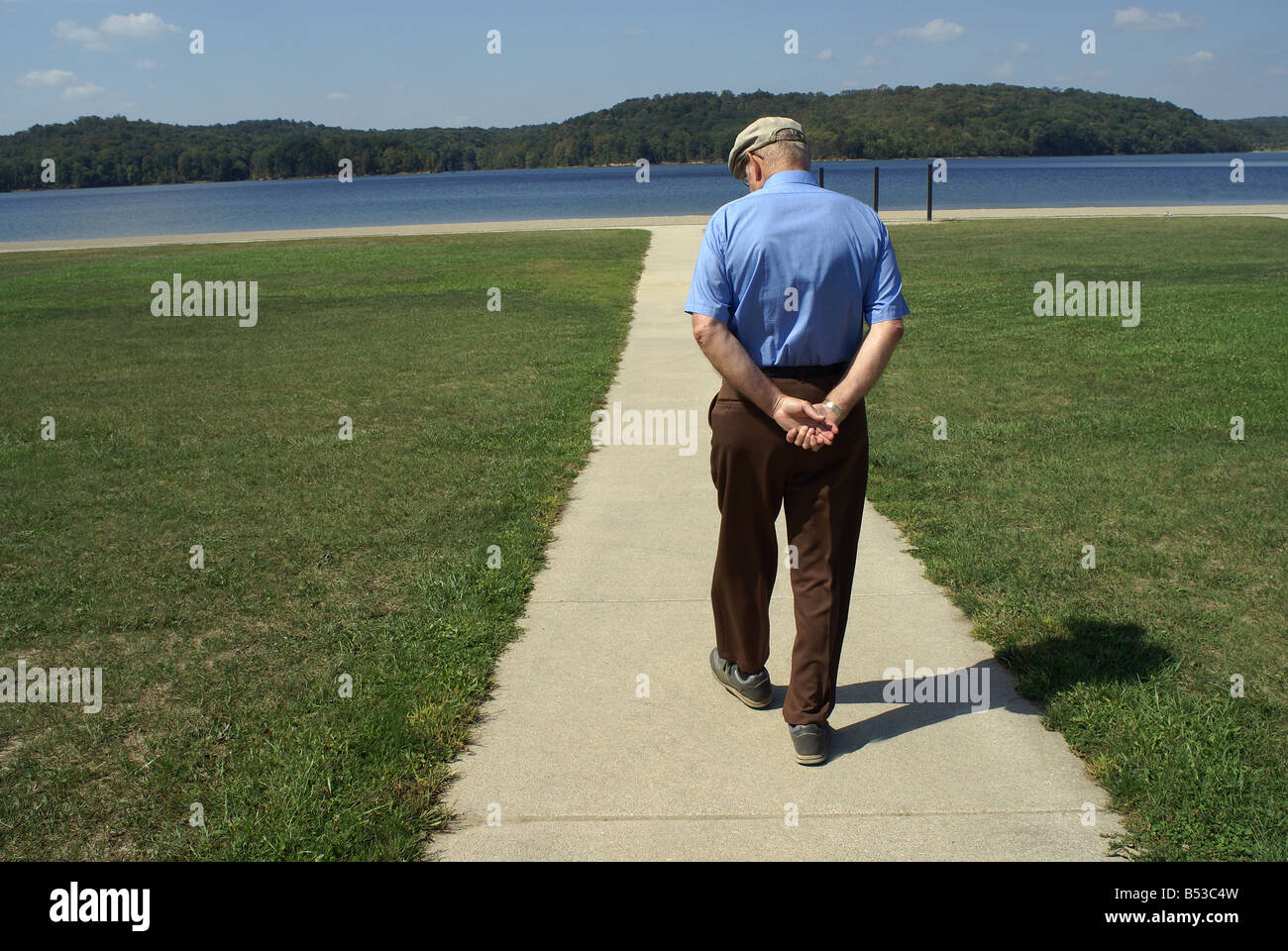 Walking looking down Stock Photo Alamy