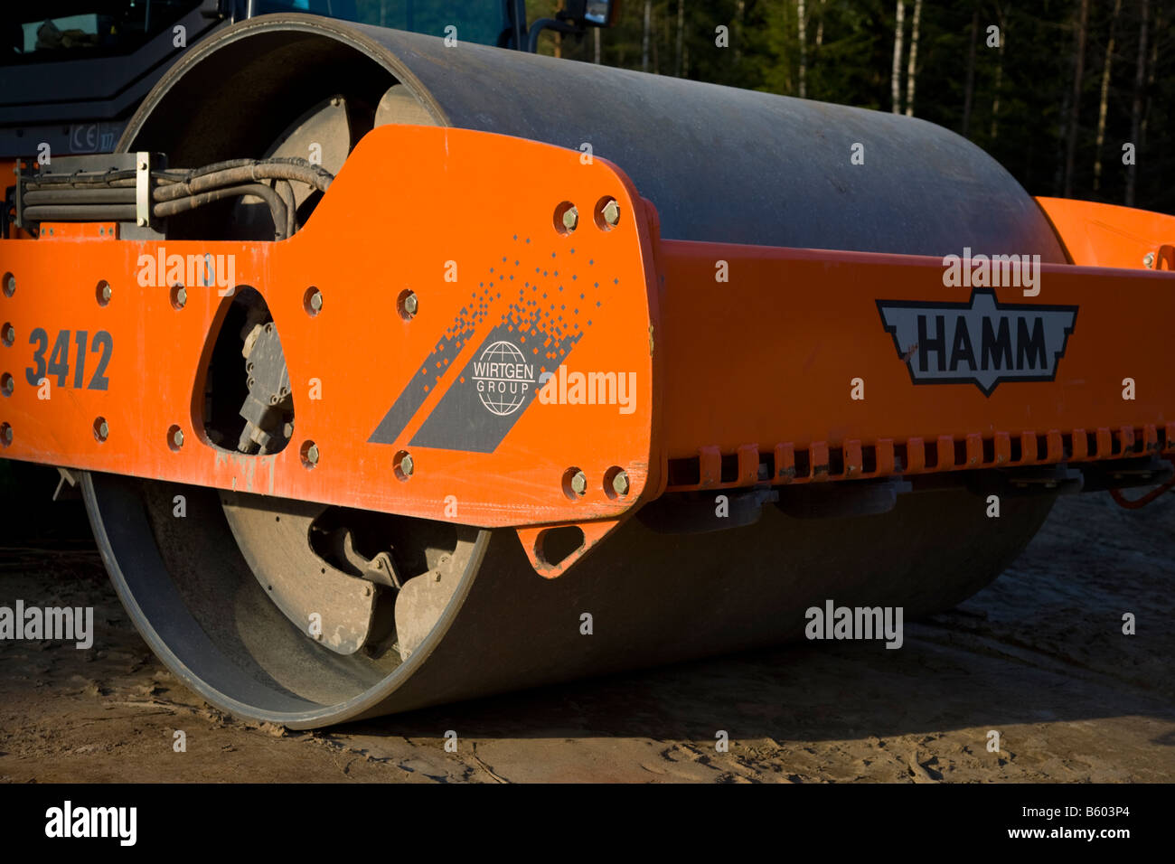 Compactor roller drum Stock Photo Alamy