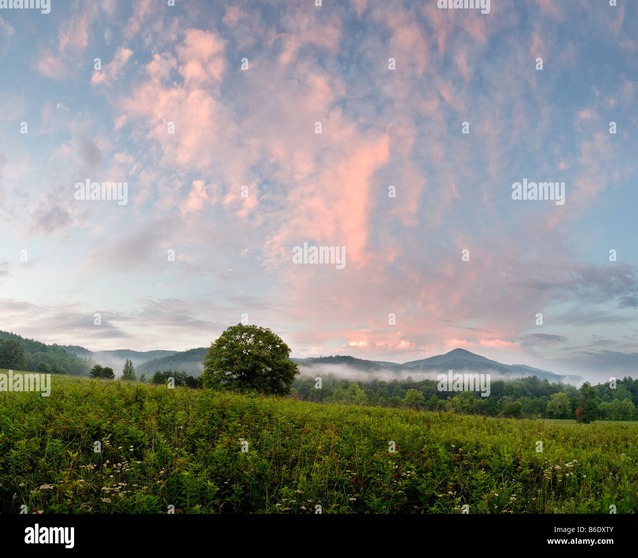 Cades Cove Sunset Stock Photo Alamy