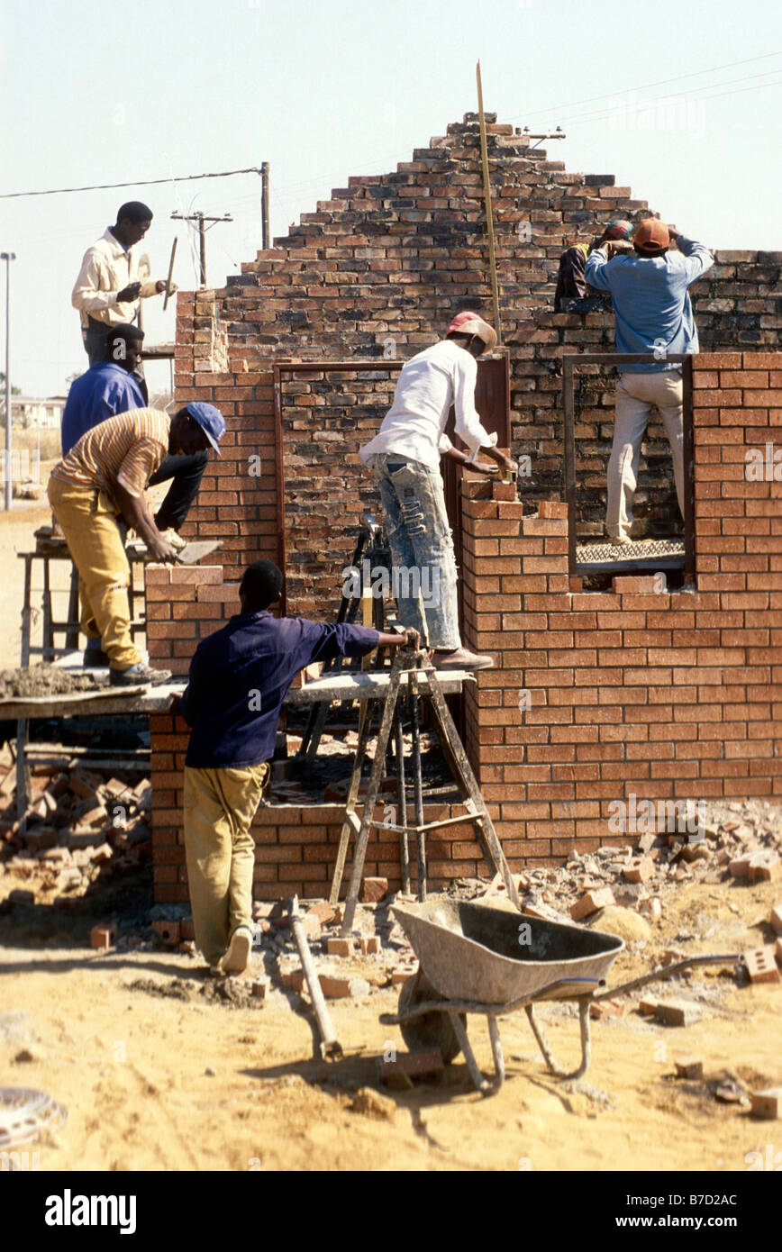 Bricklaying house construction Stock Photo Alamy