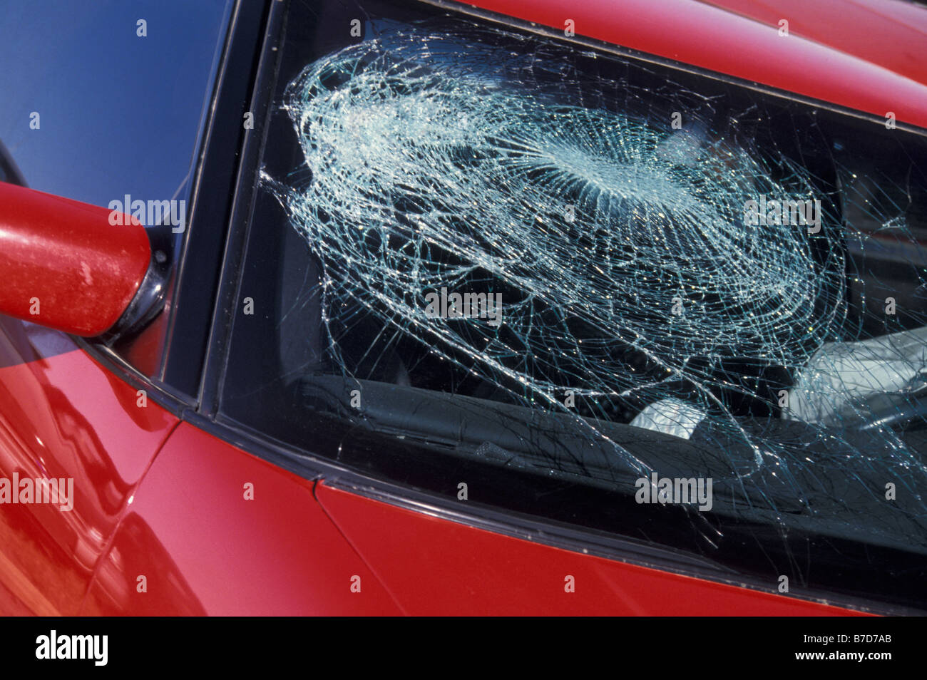 broken auto windshield Stock Photo Alamy