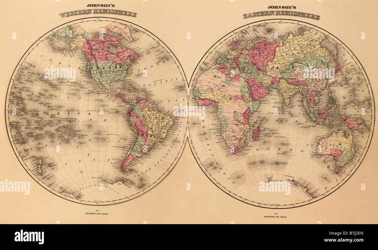 Johnsons map of the world hires stock photography and images Alamy