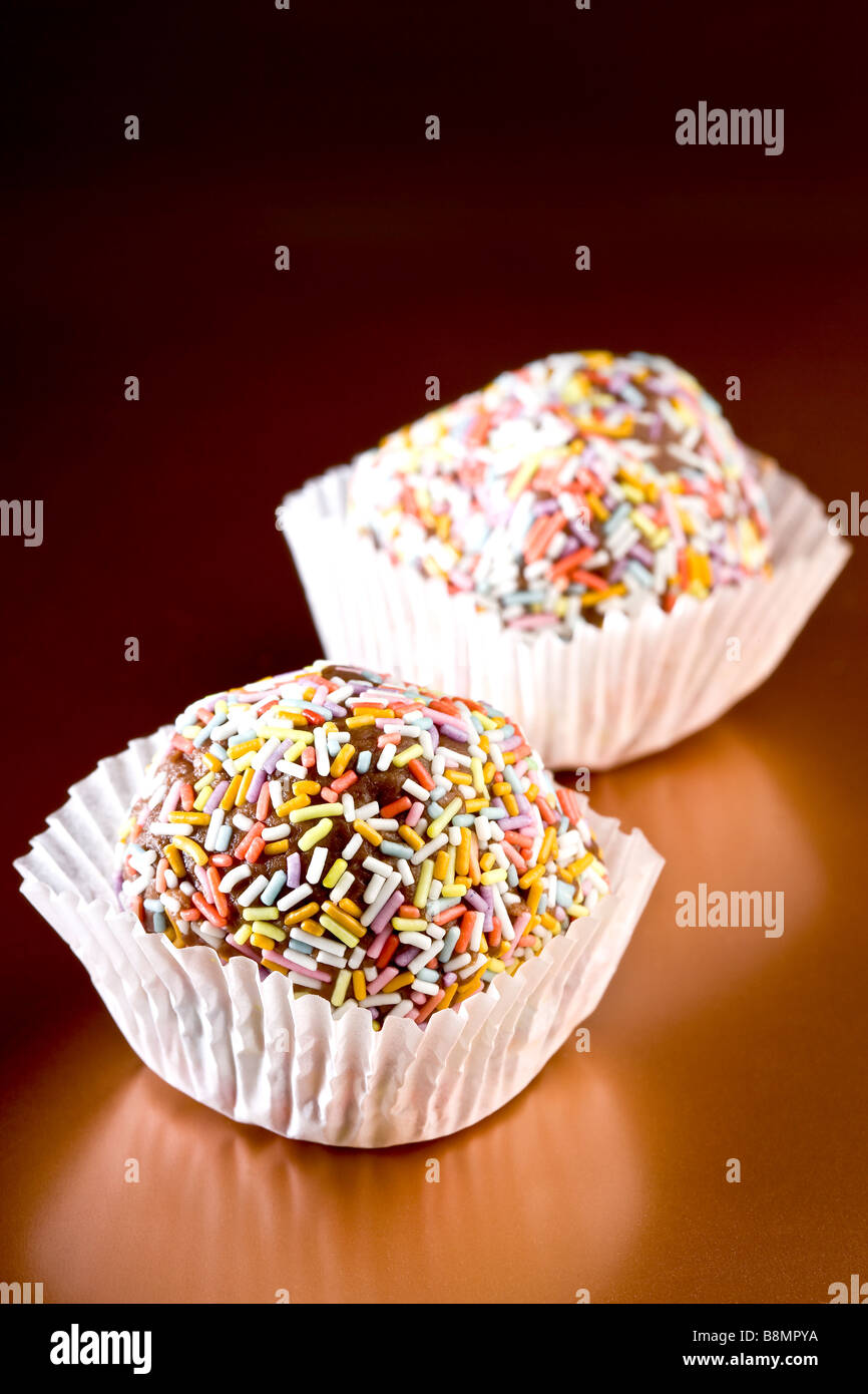 Two rum truffle cakes Stock Photo Alamy