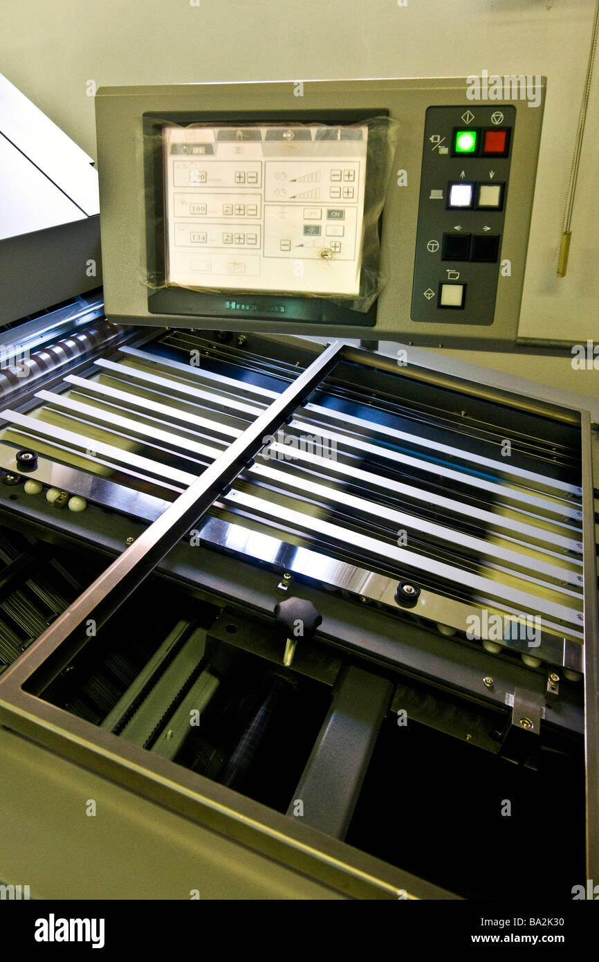 Printing bookbinding machine Stock Photo Alamy