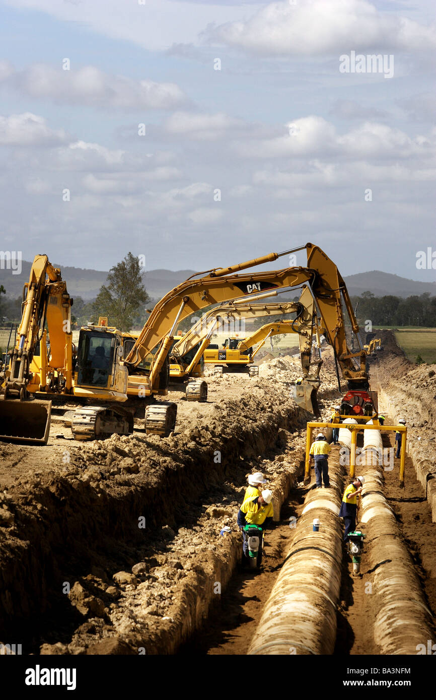 Laying pipes Stock Photo Alamy