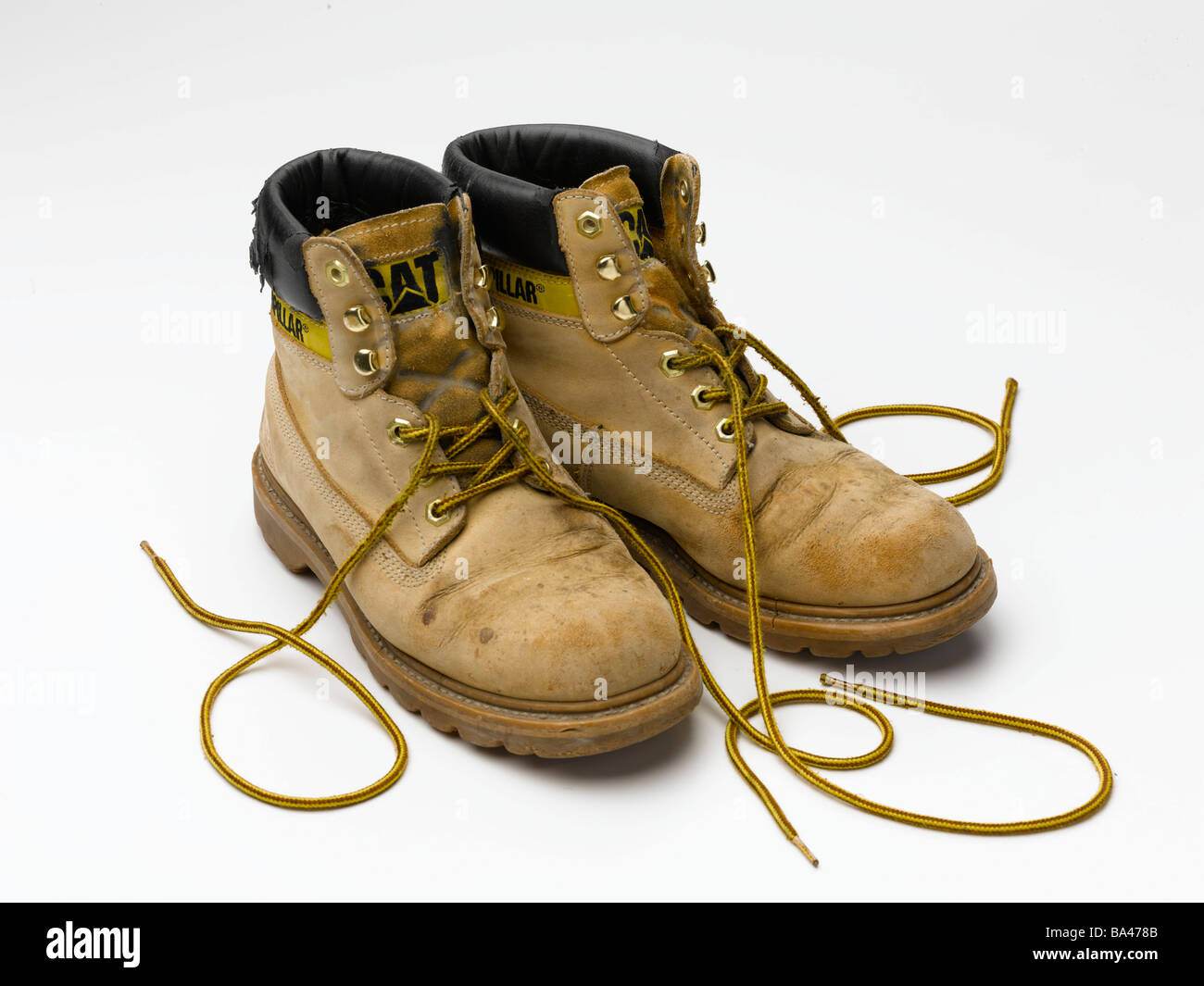 old work boots Stock Photo Alamy