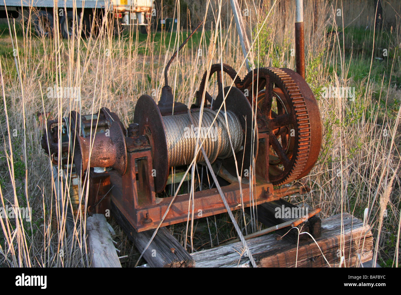 Boat Windlass Stock Photo Alamy