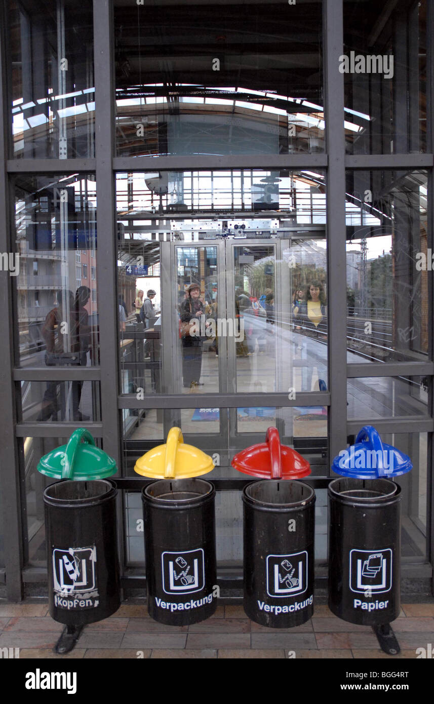 Recycling Bins Germany Stock Photos & Recycling Bins Germany Stock