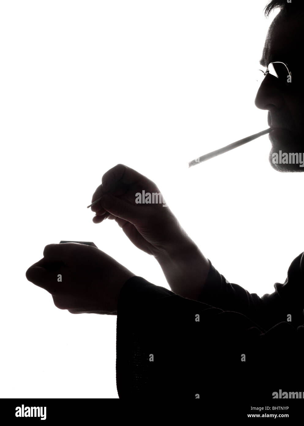 Man lighting joint Stock Photo Alamy