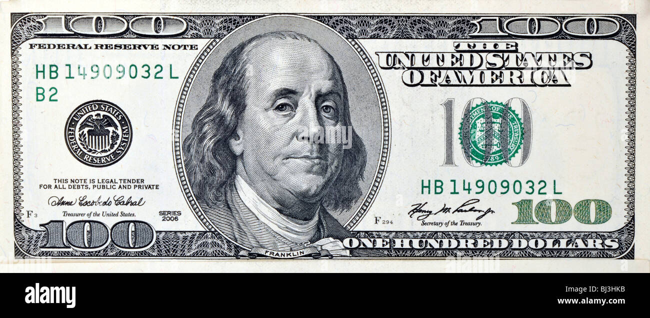 100 dollar bill hi-res stock photography and images - Alamy