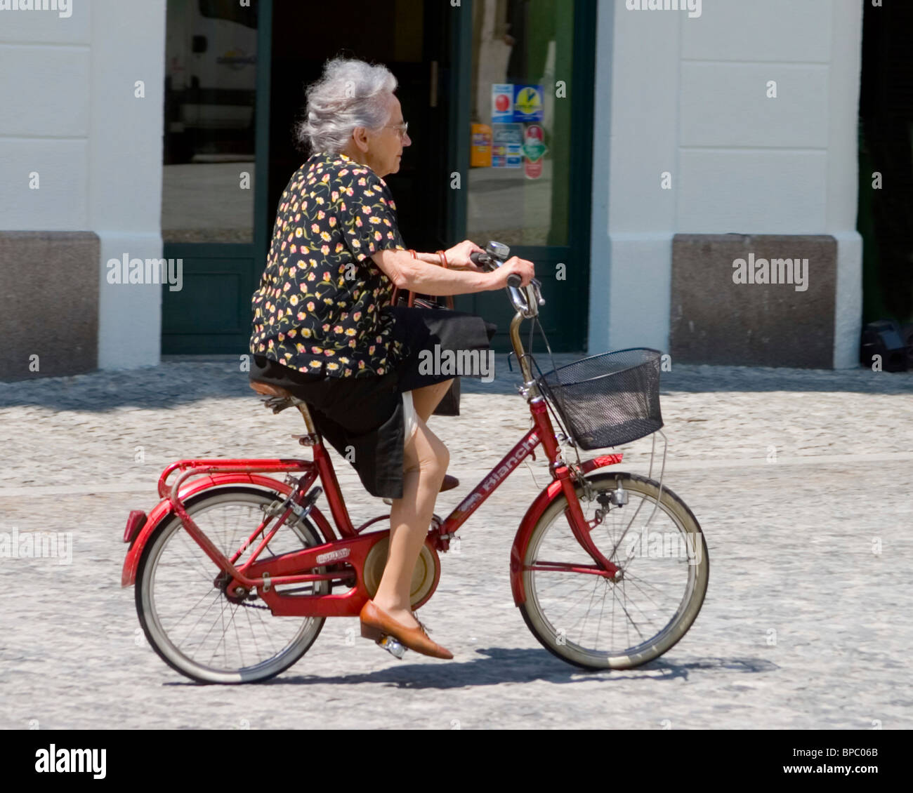 Old Lady cyclist Stock Photo Alamy