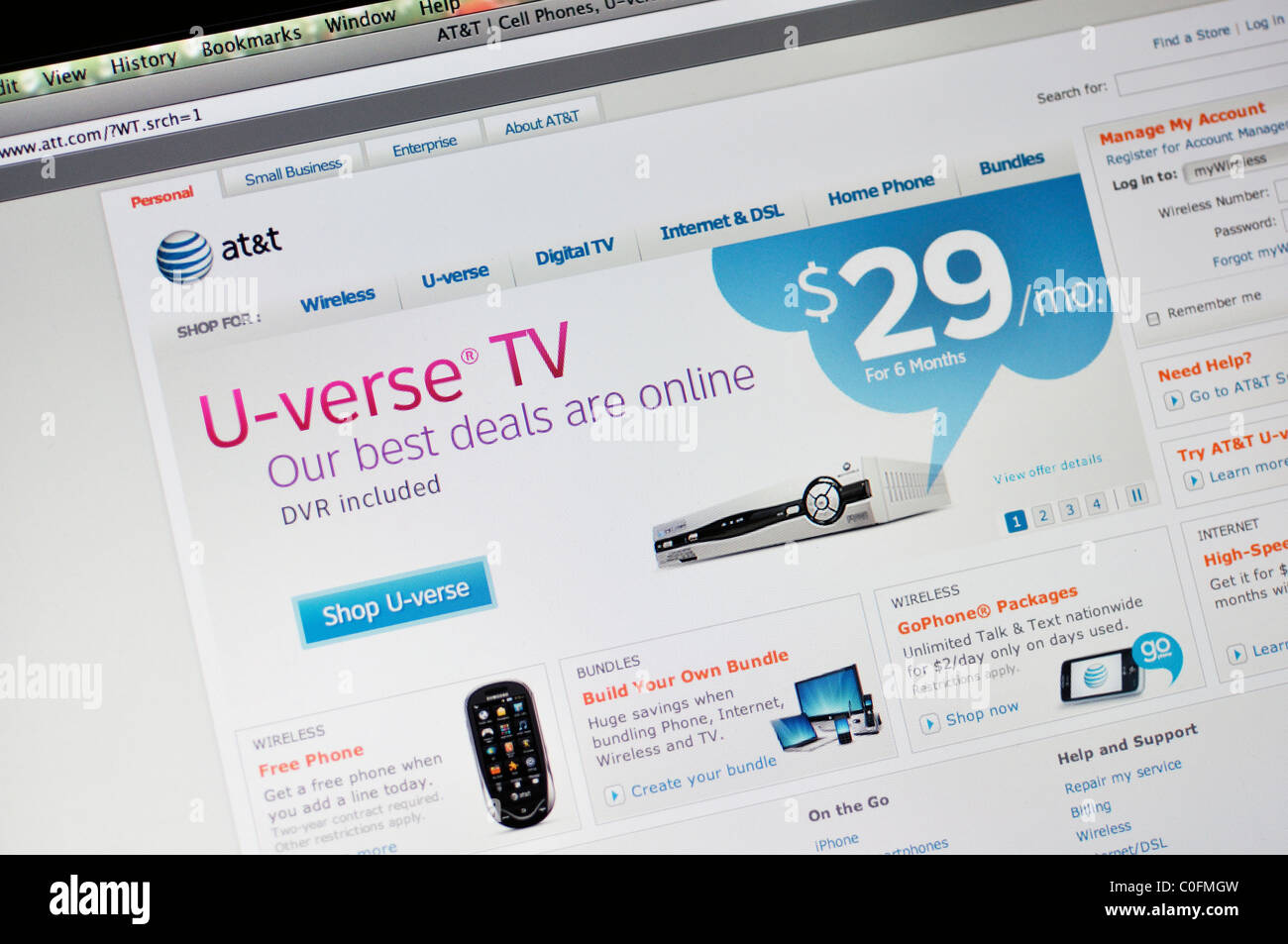 AT&T website Stock Photo Alamy