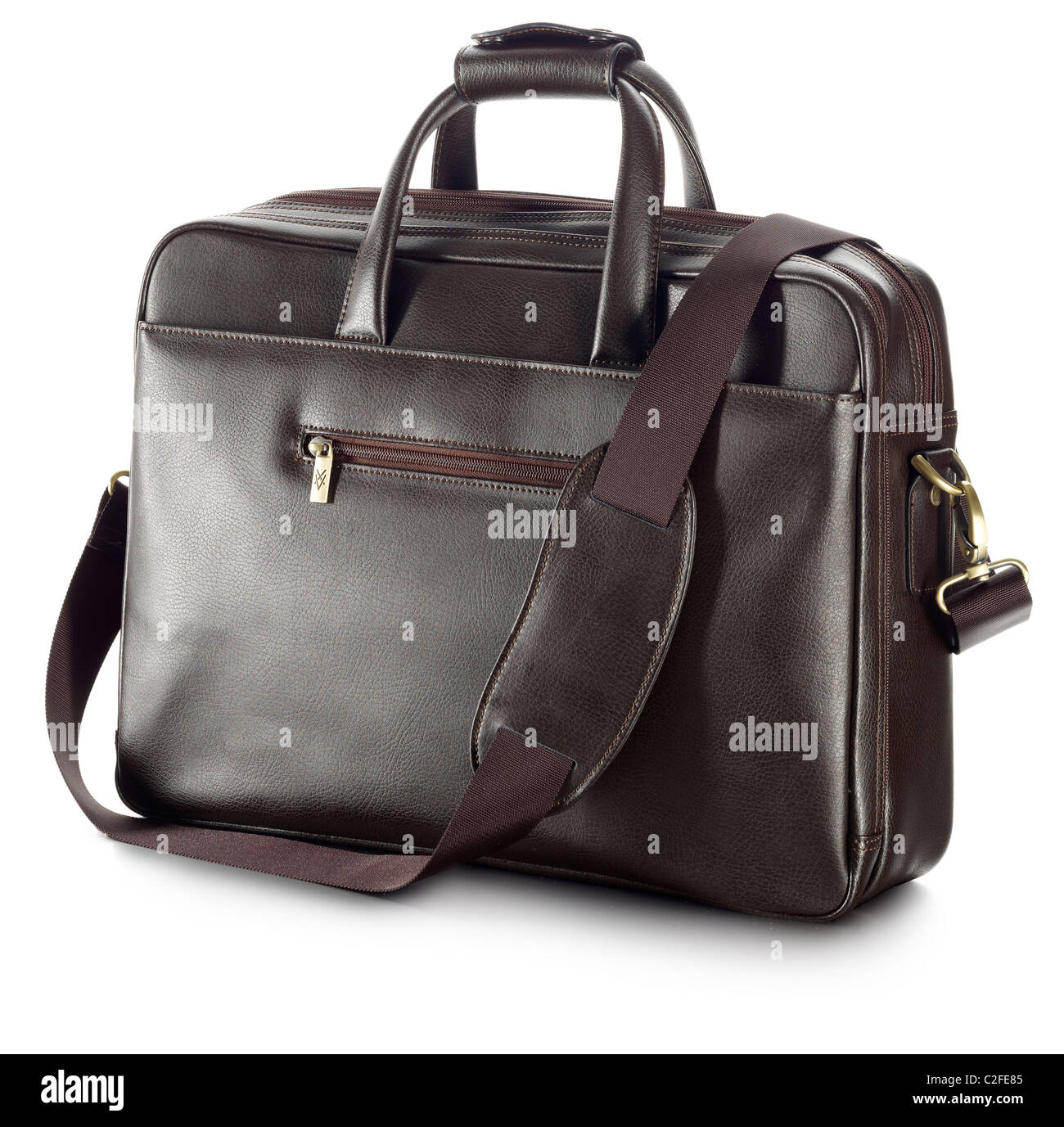 leather computer case with shoulder strap Stock Photo Alamy