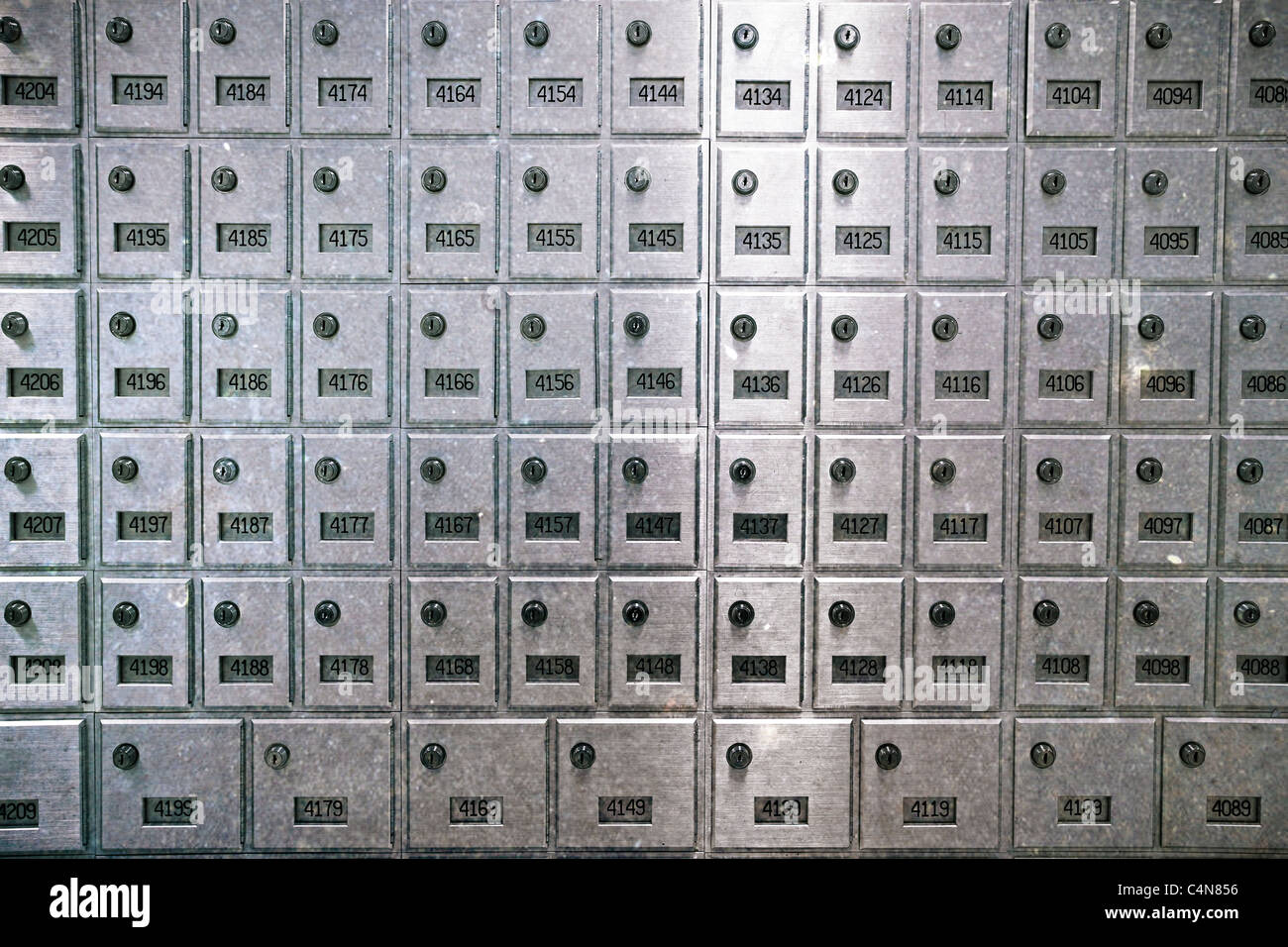 Mail boxes inside post office Stock Photo Alamy