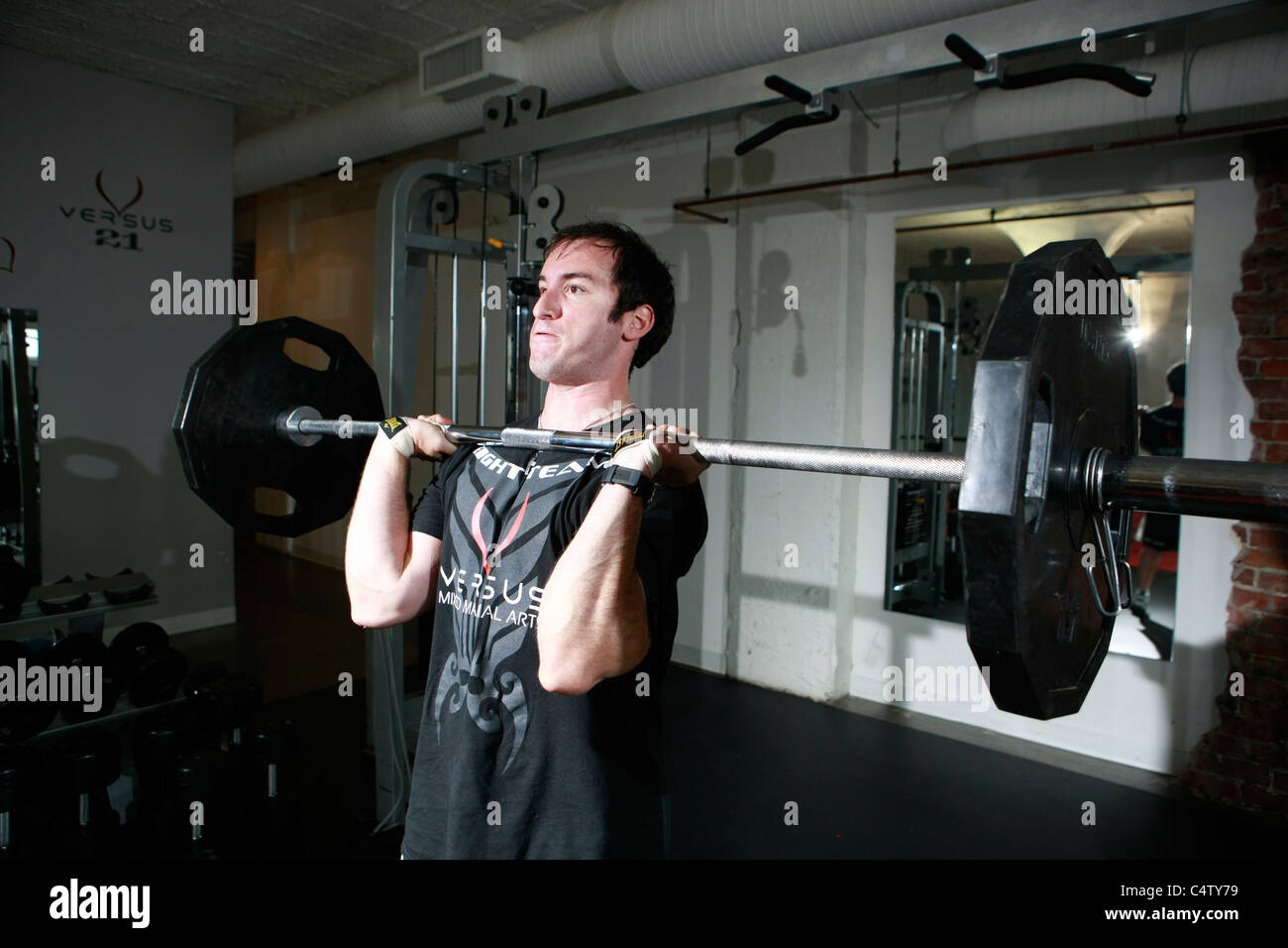 power lifter exercising Stock Photo Alamy