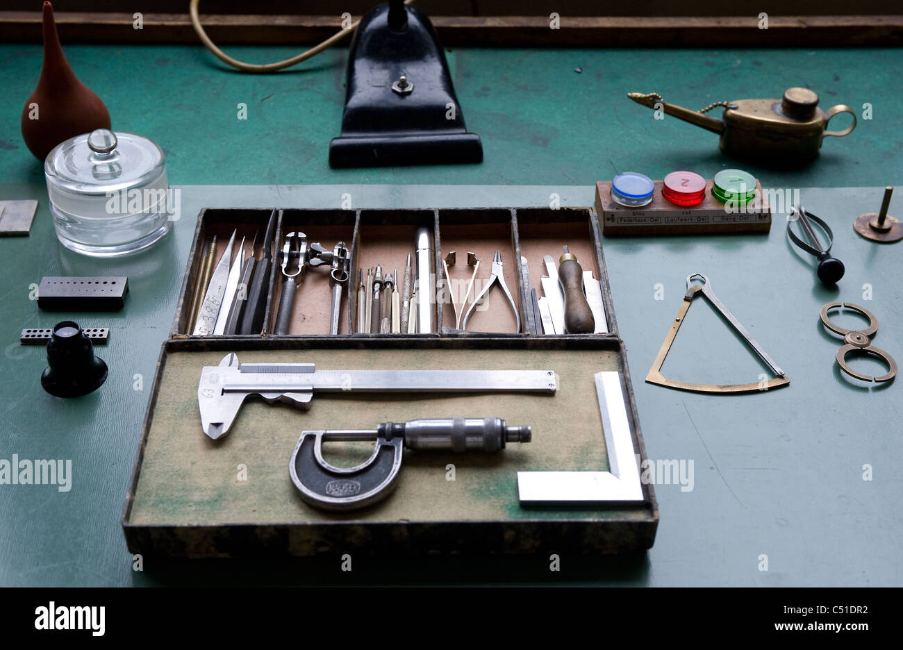 Workplace with tools Stock Photo Alamy