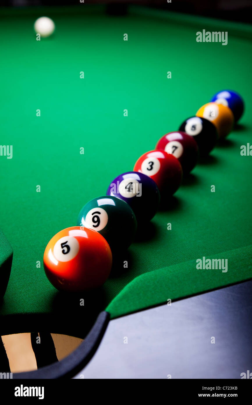 Arrangement ball billiard billiard table hires stock photography and