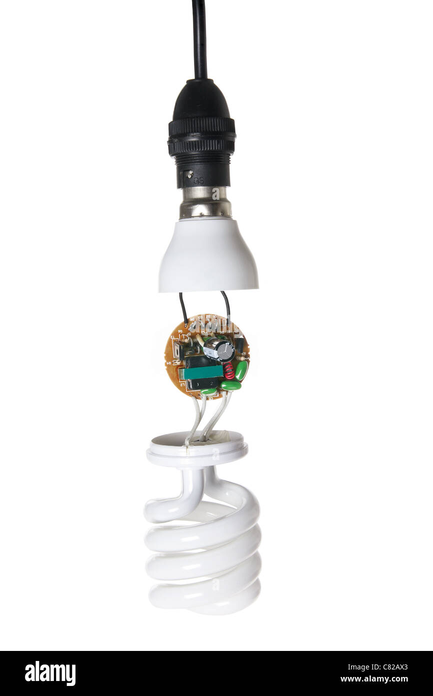 Broken Compact Fluorescent Bulb Stock Photo Alamy