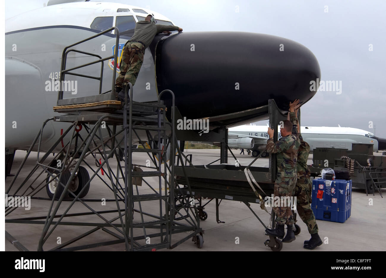 Reattach the nose on an rc 135 rivet joint hires stock photography and
