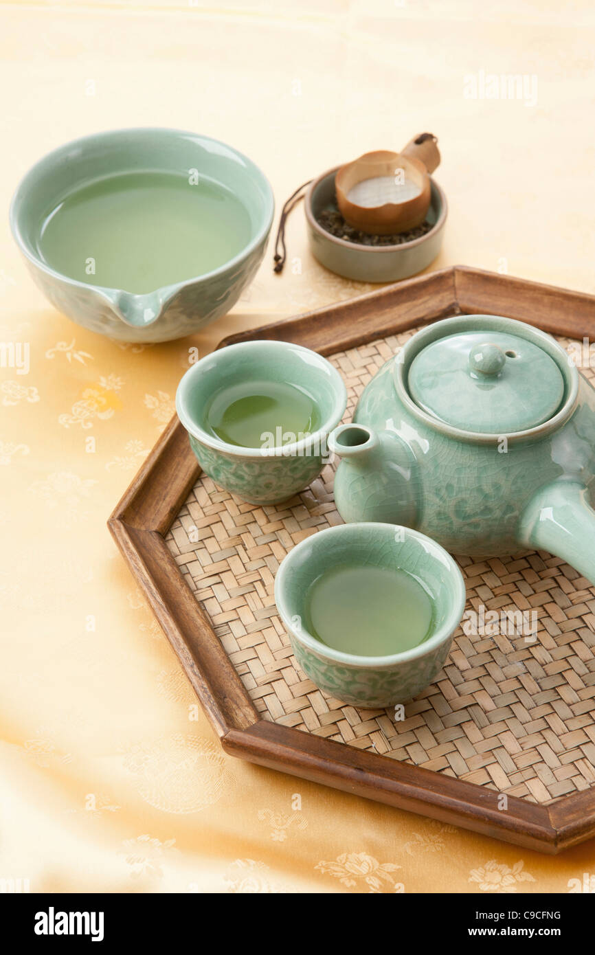 Classical jade tea set Stock Photo Alamy