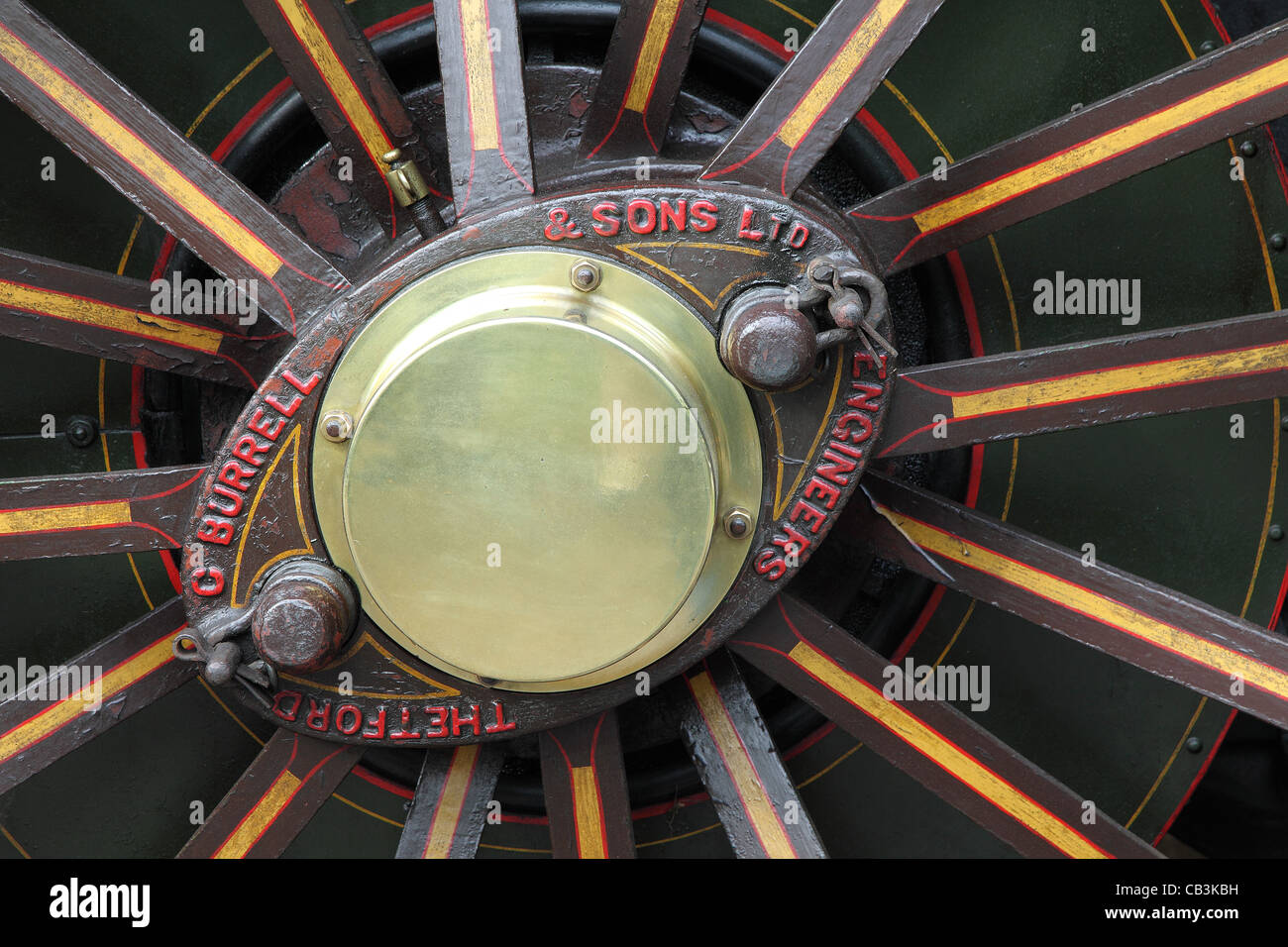 Burrell Traction engine wheel hub Stock Photo Alamy