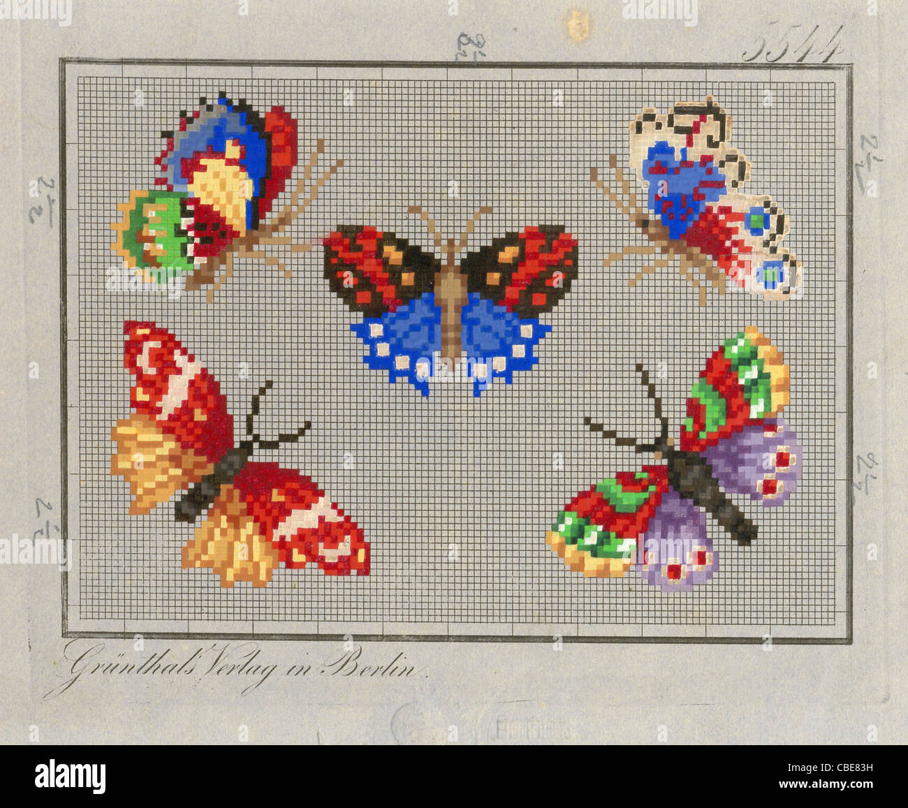 Pattern for Berlin wool work Stock Photo Alamy