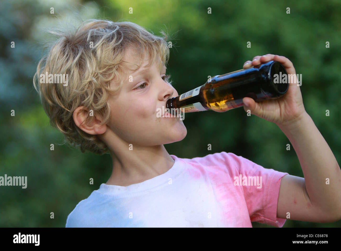 boy drinking beer Stock Photo Alamy