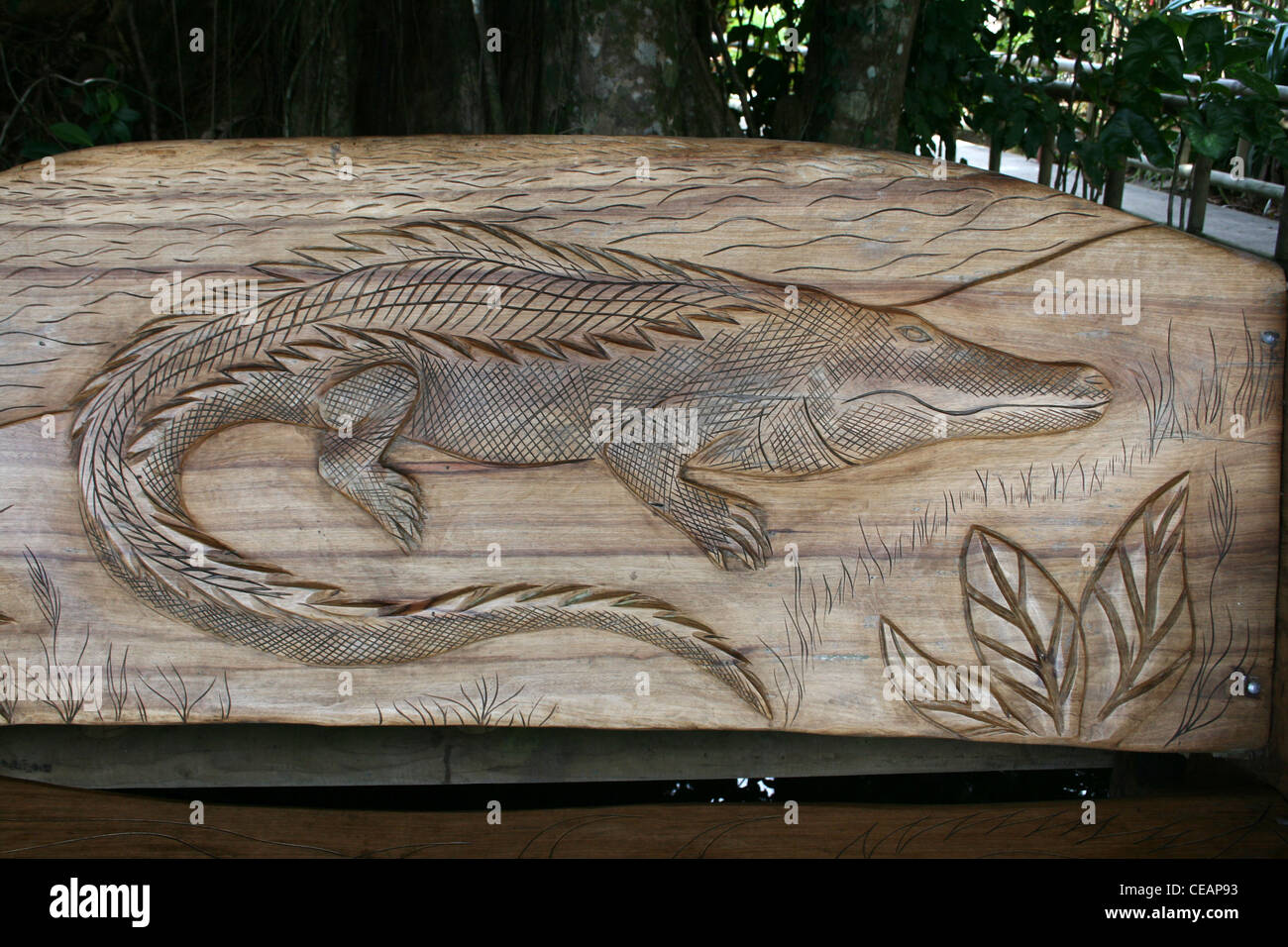 Crocodile Carving Stock Photo Alamy