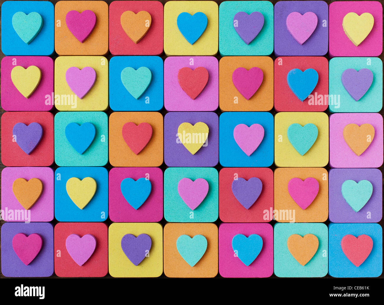 Multicoloured heart shape pattern Stock Photo Alamy