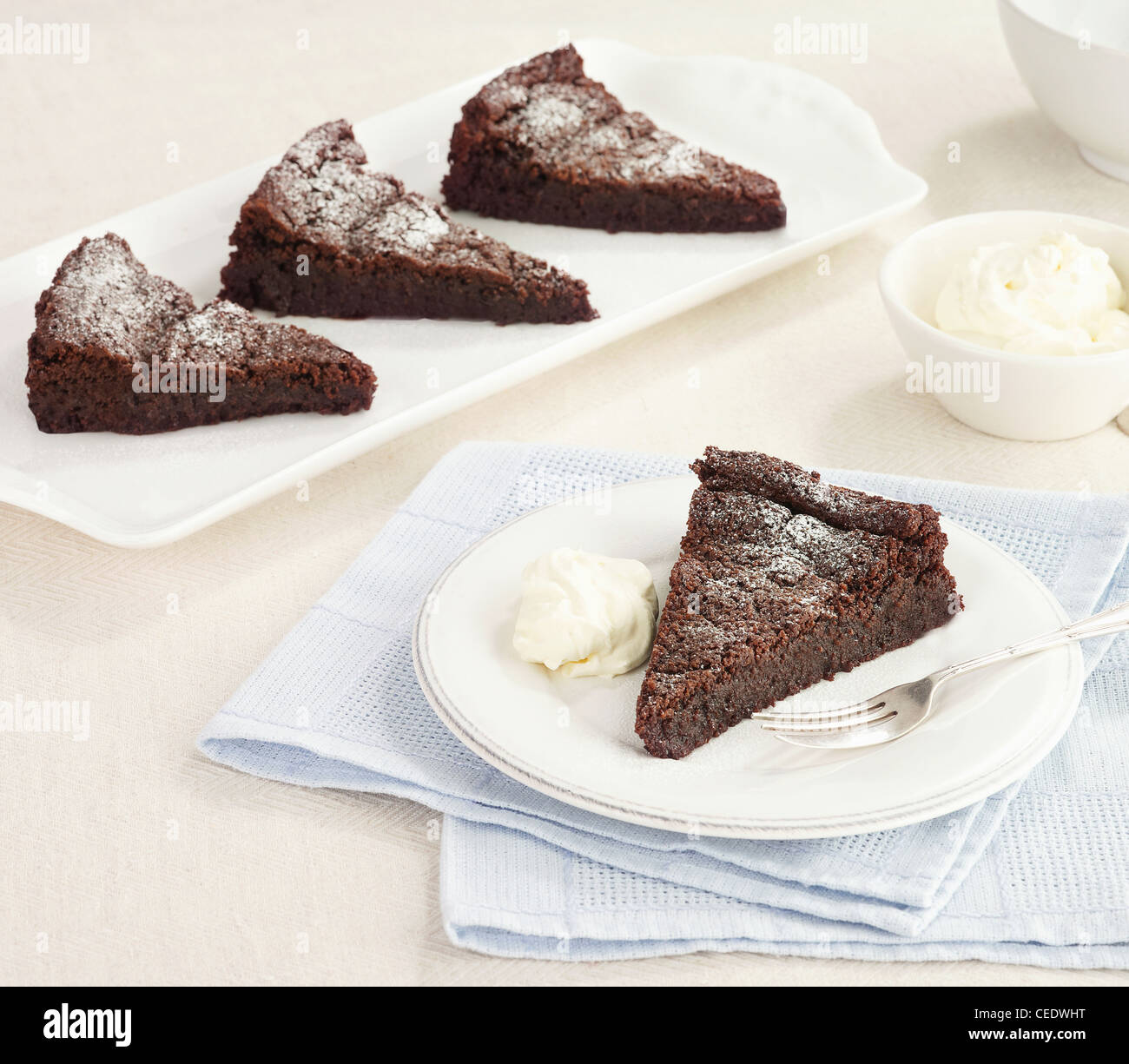 Baked chocolate mousse Stock Photo Alamy