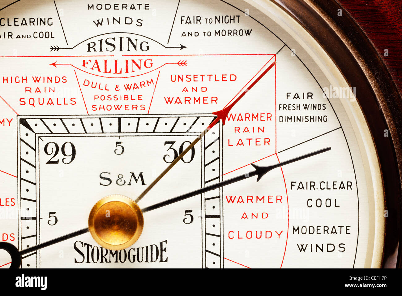 Barometer dial close up Stock Photo Alamy