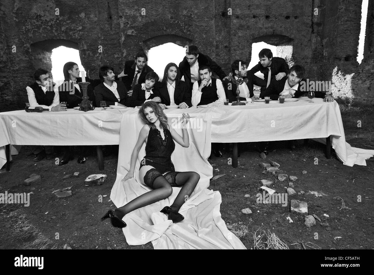 Last Supper remake Stock Photo Alamy