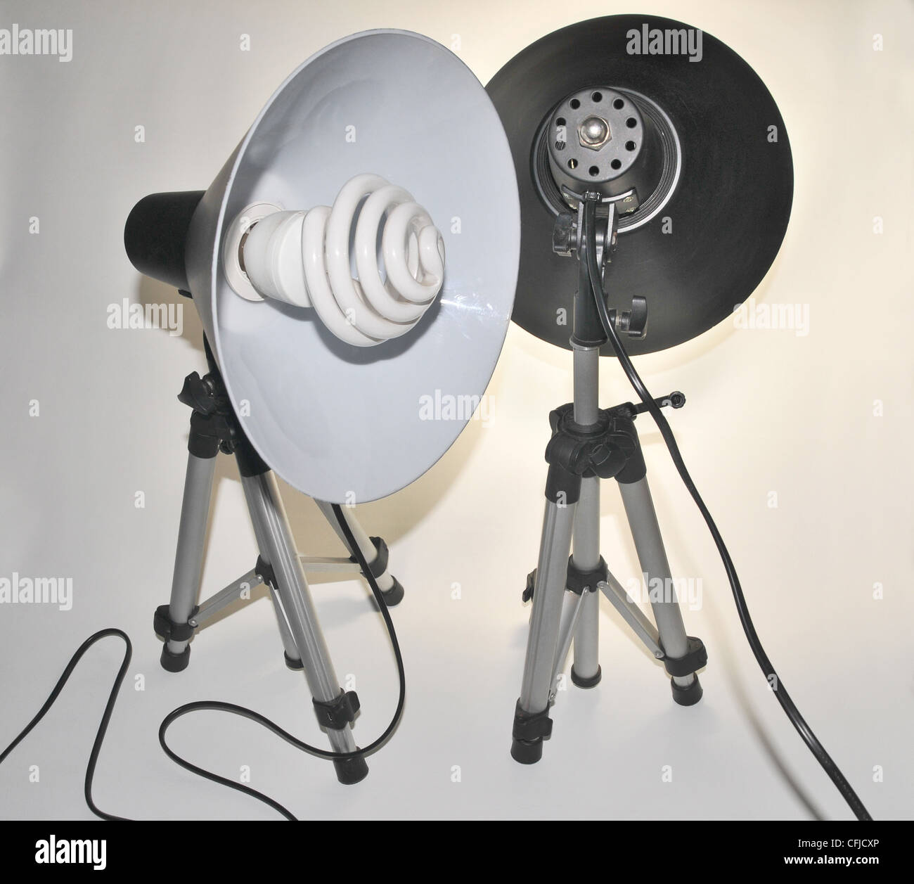 Two Daylight Fluorescent Studio Lights Stock Photo Alamy