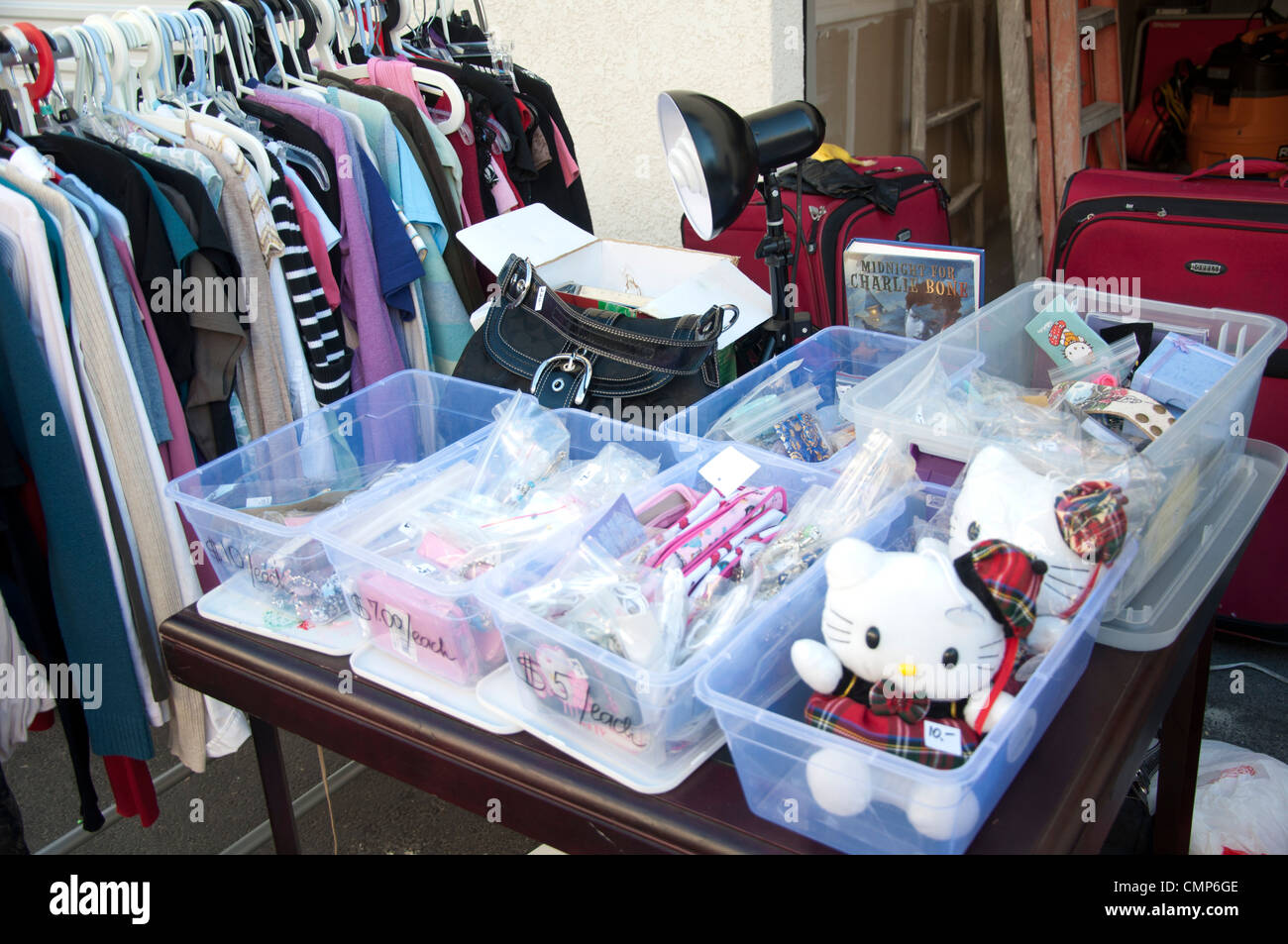 garage yard sell Stock Photo Alamy