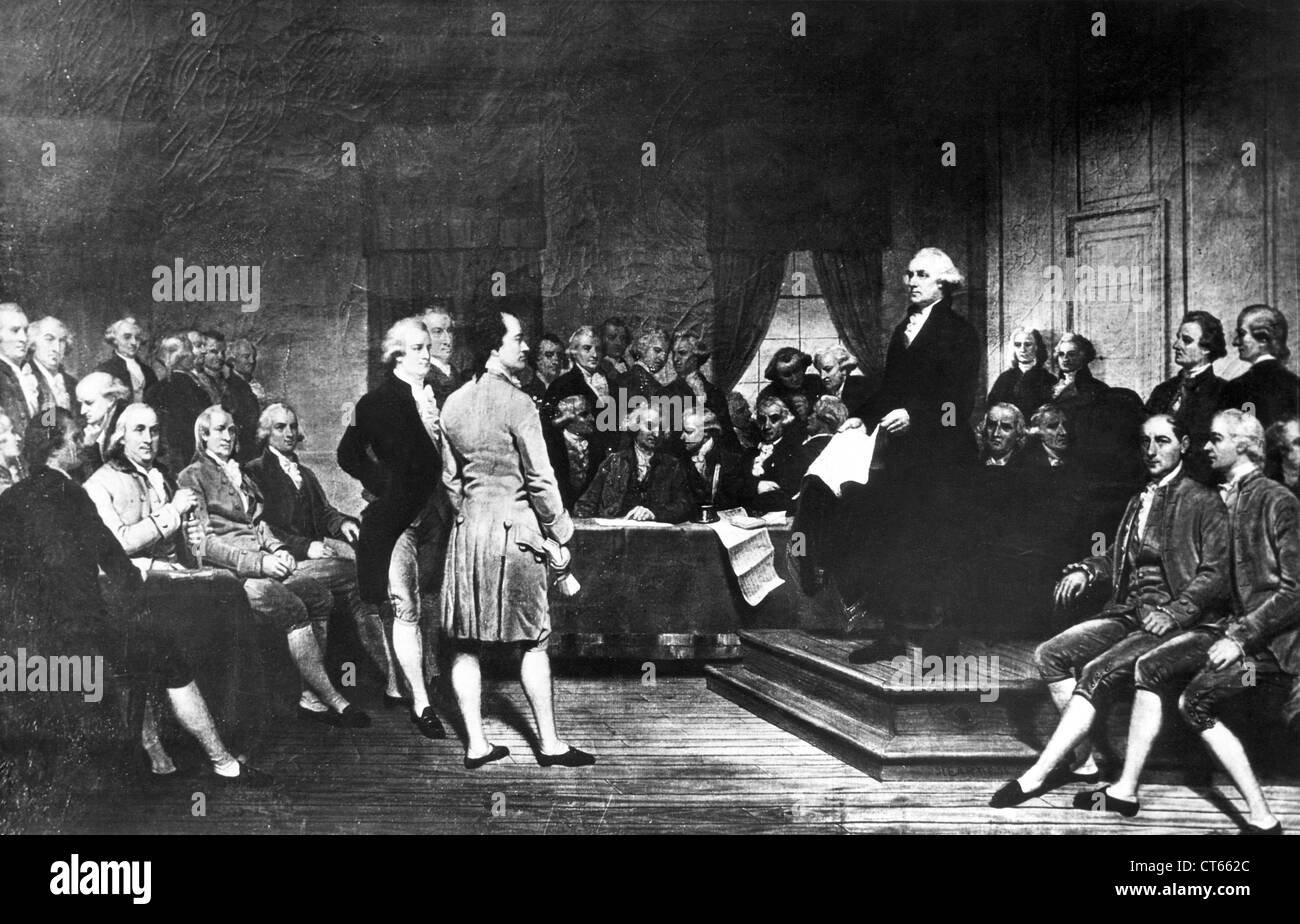 American independence war debate Black and White Stock Photos & Images