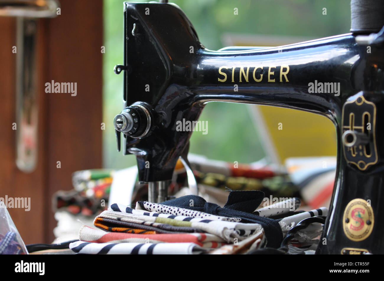 Sewing Machine Interior Design Material Stock Photo Alamy