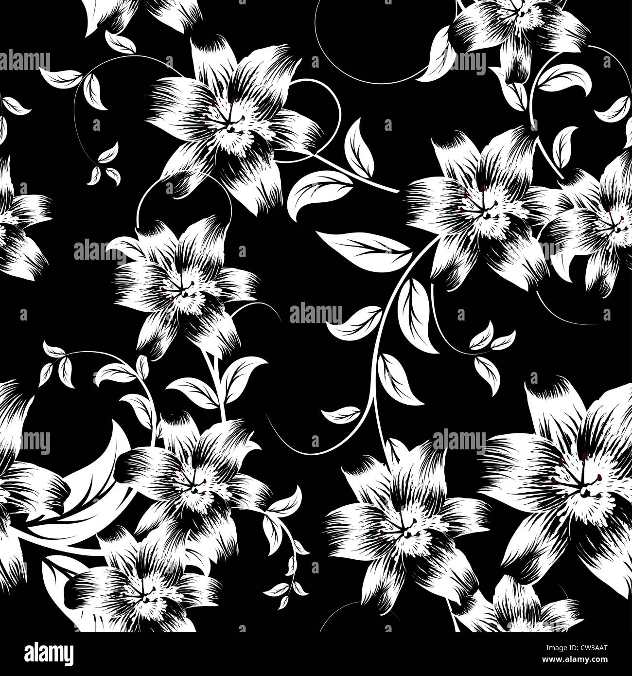 Seamless vector floral pattern Stock Photo Alamy